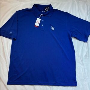 Antigua LA Dodgers Men's Royal Blue Polo Shirt size Large